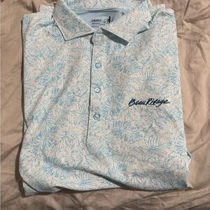 johnnie-O Sky Blue Floral Polo Shirt